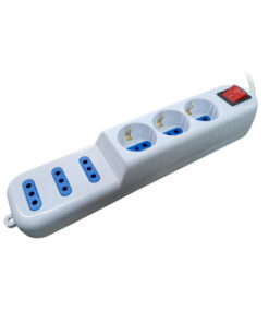 Alargue 3 tomas schuko + 3 modular camello 3 metros Nafilux